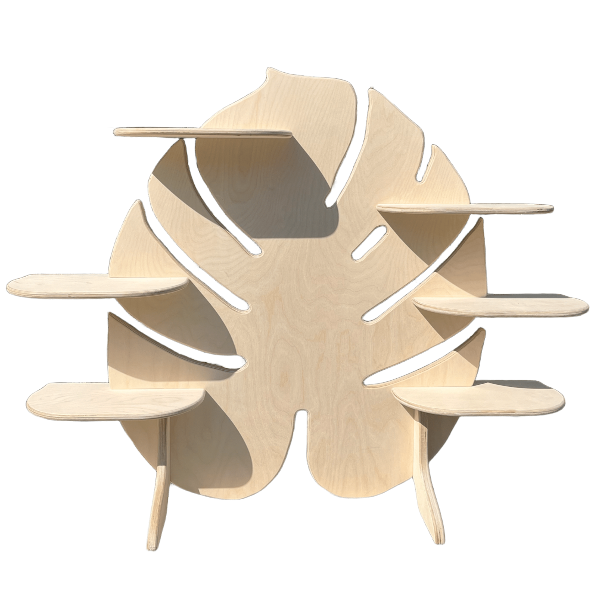 Monstera Perforated Portatif Ahşap Masaüstü Ürün Teşhir Standı