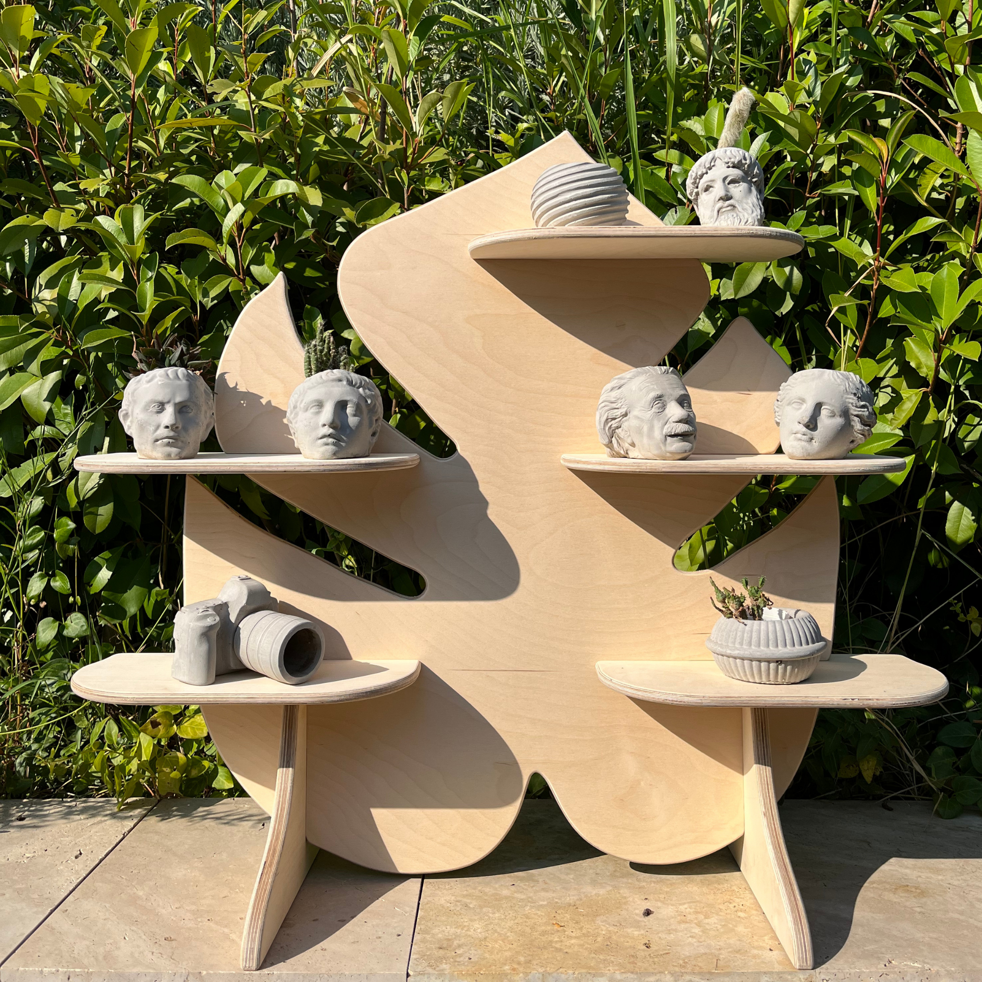 Monstera Split Portatif Ahşap Masaüstü Ürün Teşhir Standı