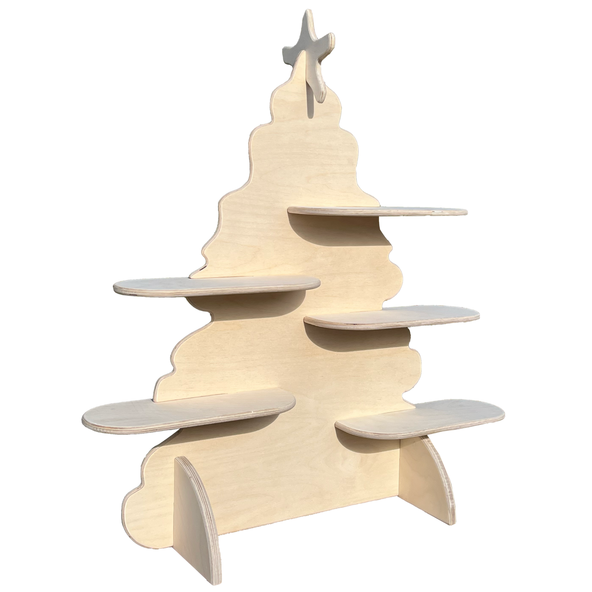 Wavy Christmas Tree Portatif Ahşap Masaüstü Ürün Teşhir Standı