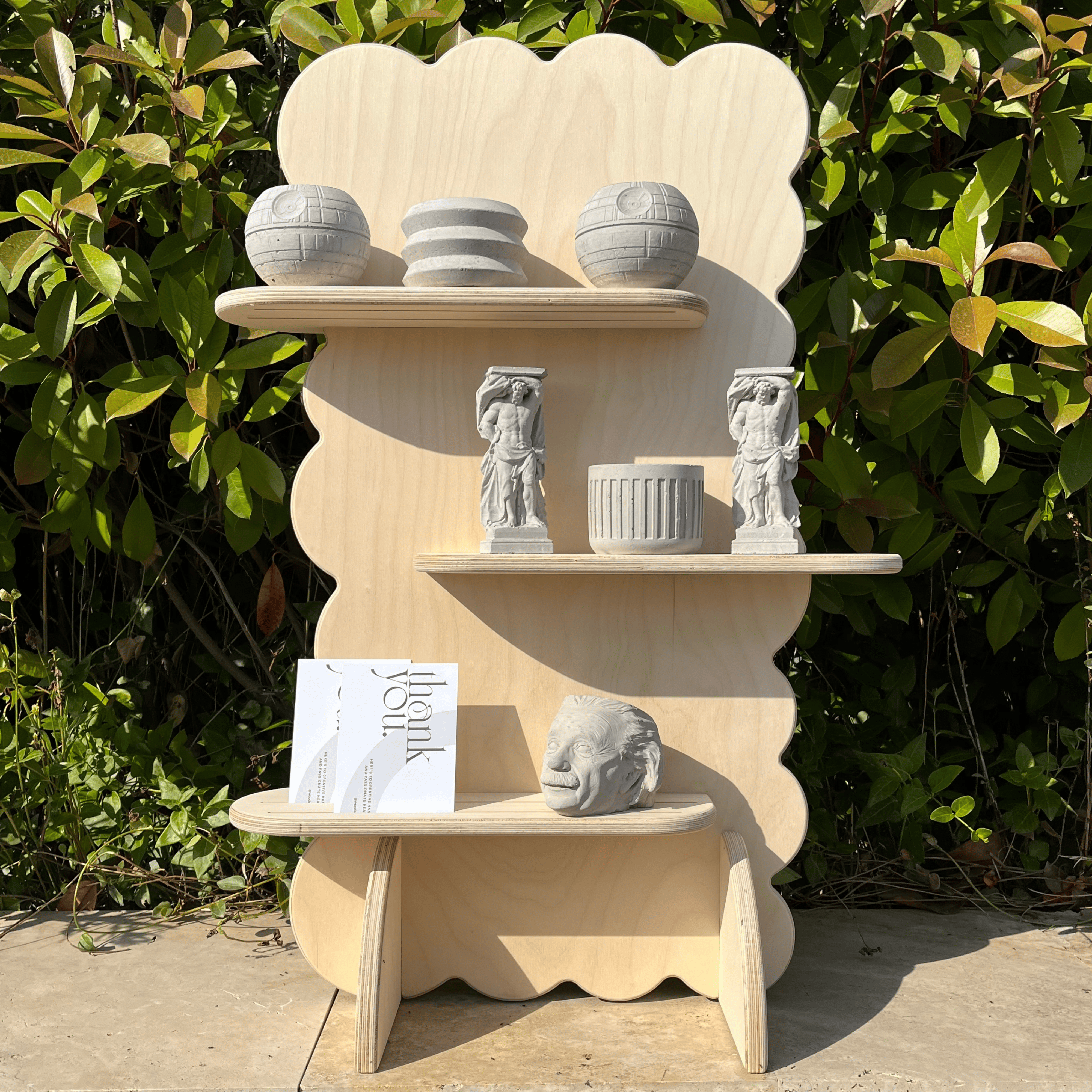 3-Tier Slottie Portatif Ahşap Masaüstü Ürün Teşhir Standı