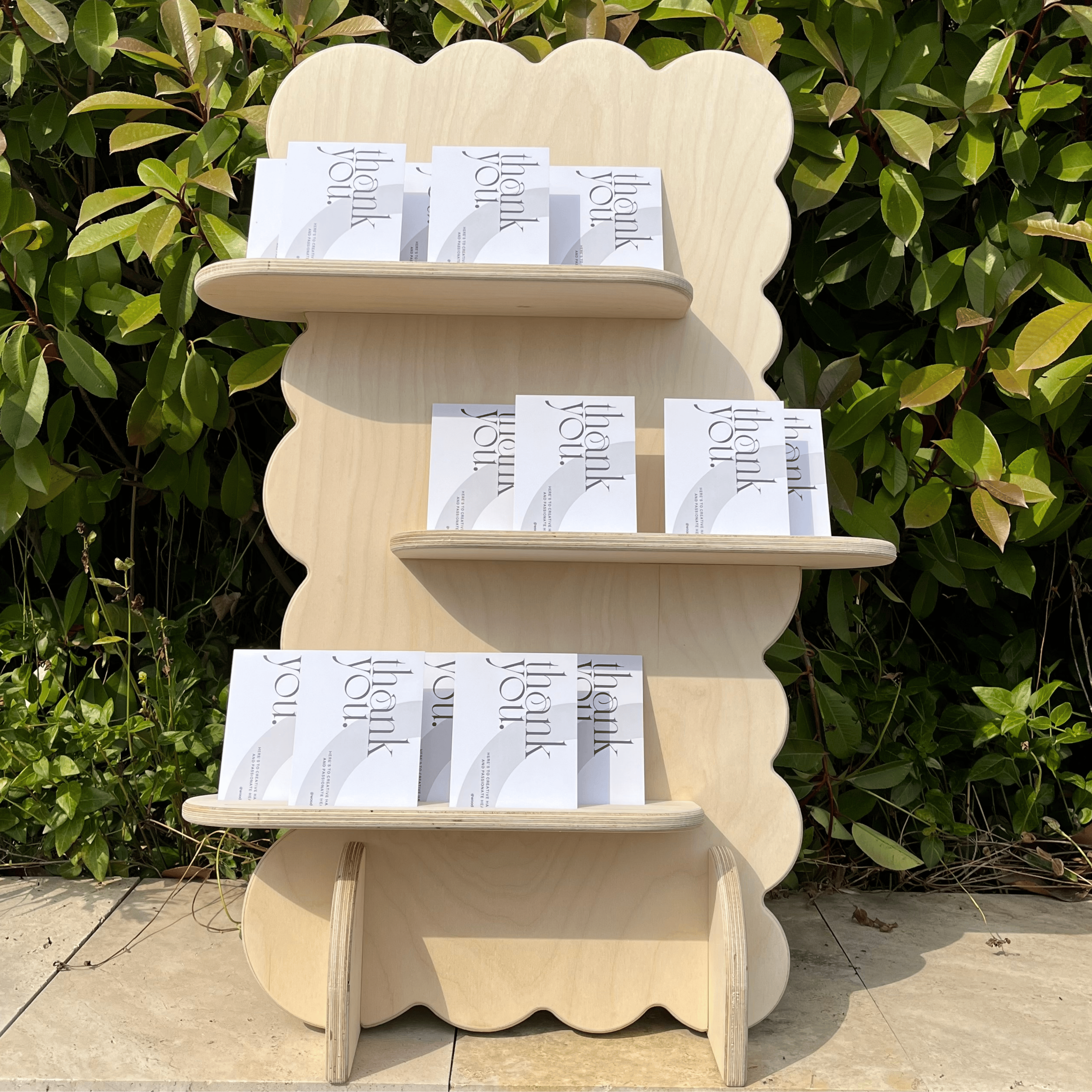 3-Tier Slottie Portatif Ahşap Masaüstü Ürün Teşhir Standı