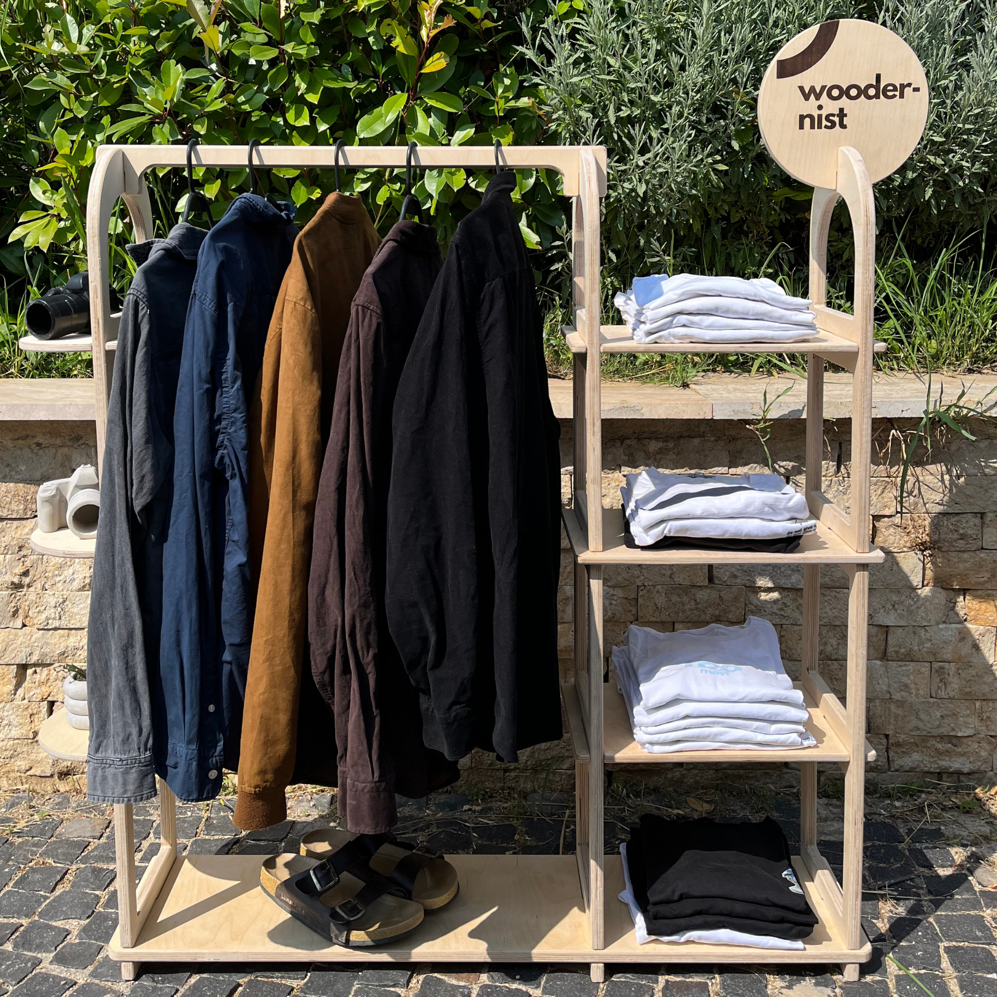 Clothy Portatif Ahşap Zemin/Masaüstü Ürün Teşhir Standı