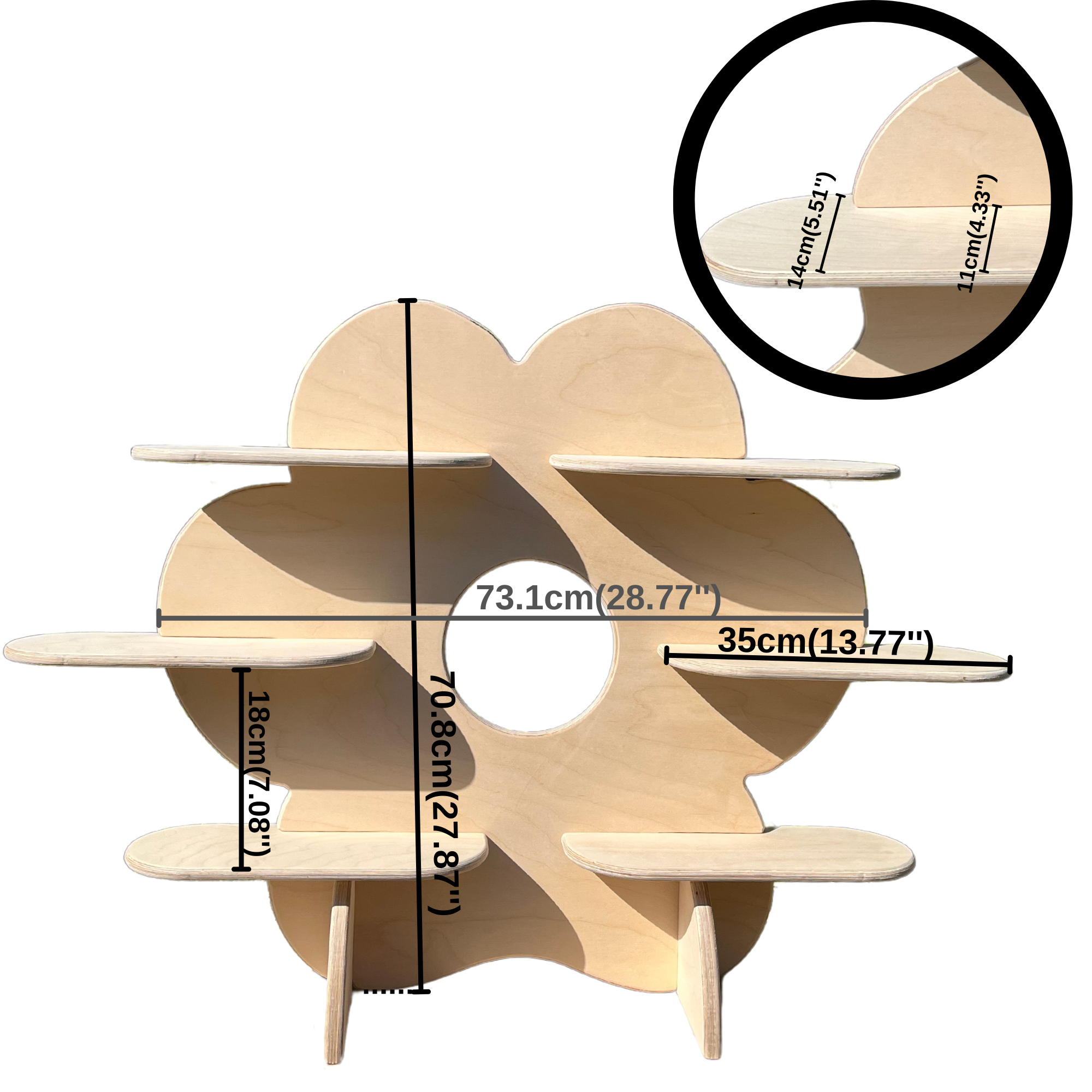 Flower Portatif Ahşap Masaüstü Ürün Teşhir Standı