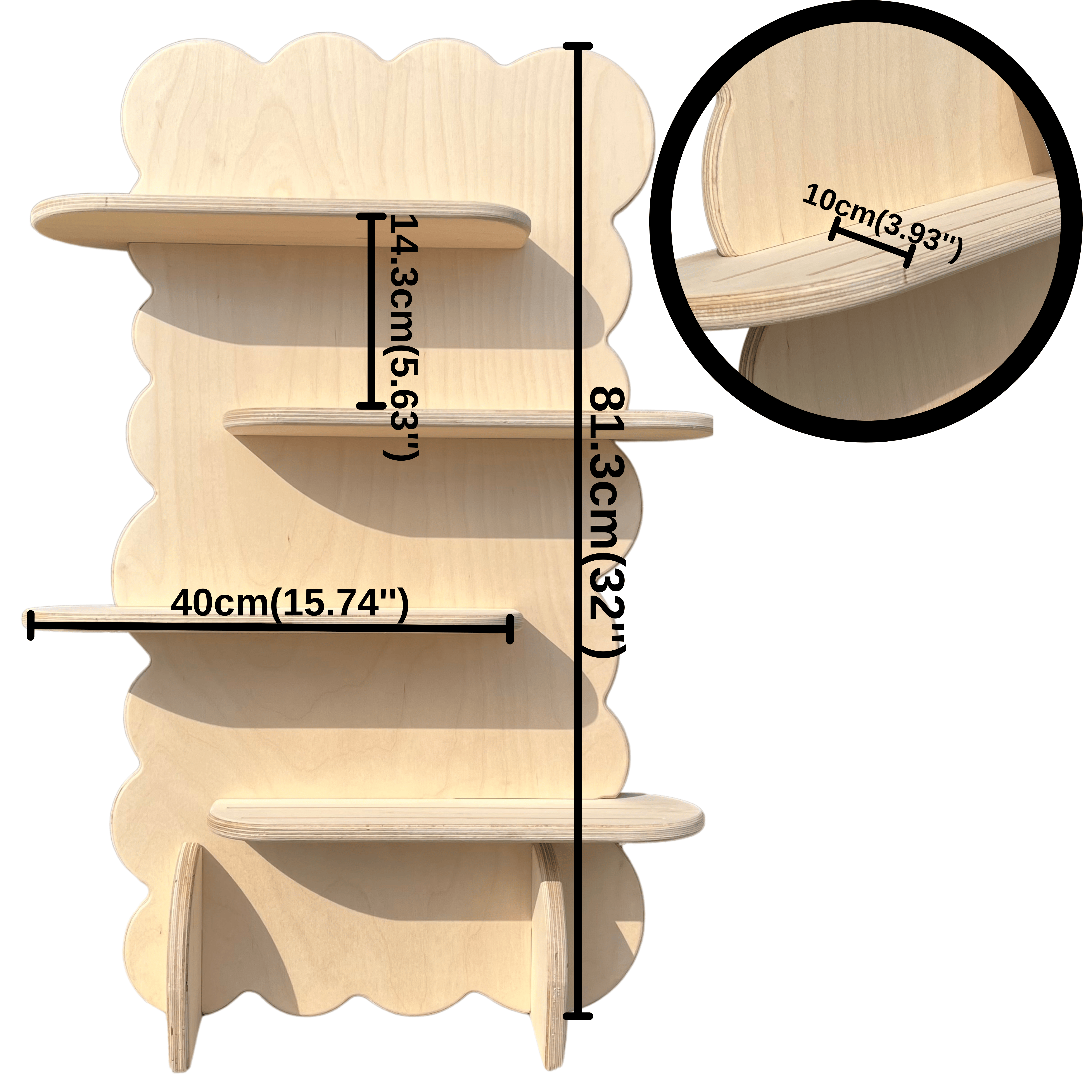 4-Tier Slottie Portatif Ahşap Masaüstü Ürün Teşhir Standı