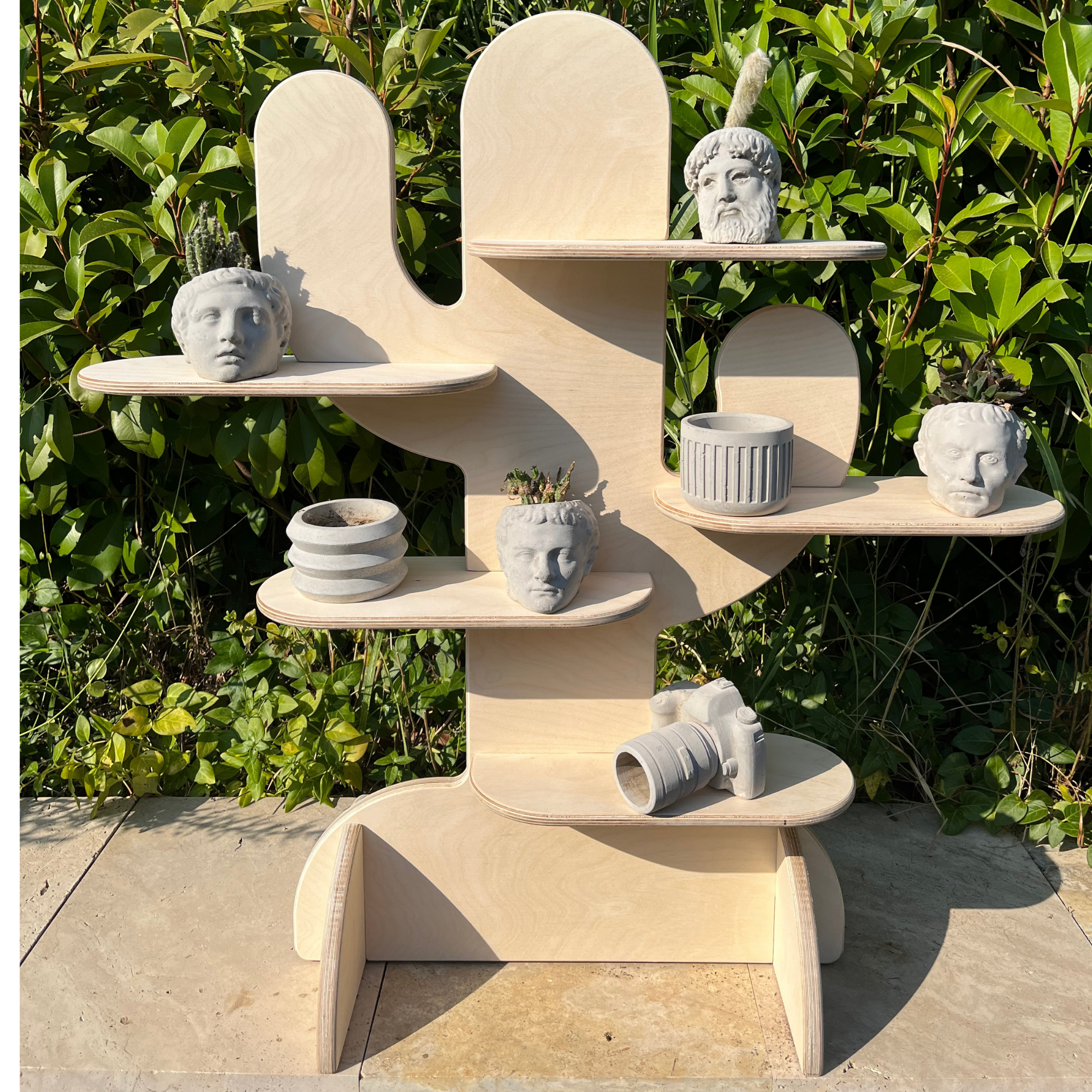 Cactus Portatif Ahşap Masaüstü Ürün Teşhir Standı