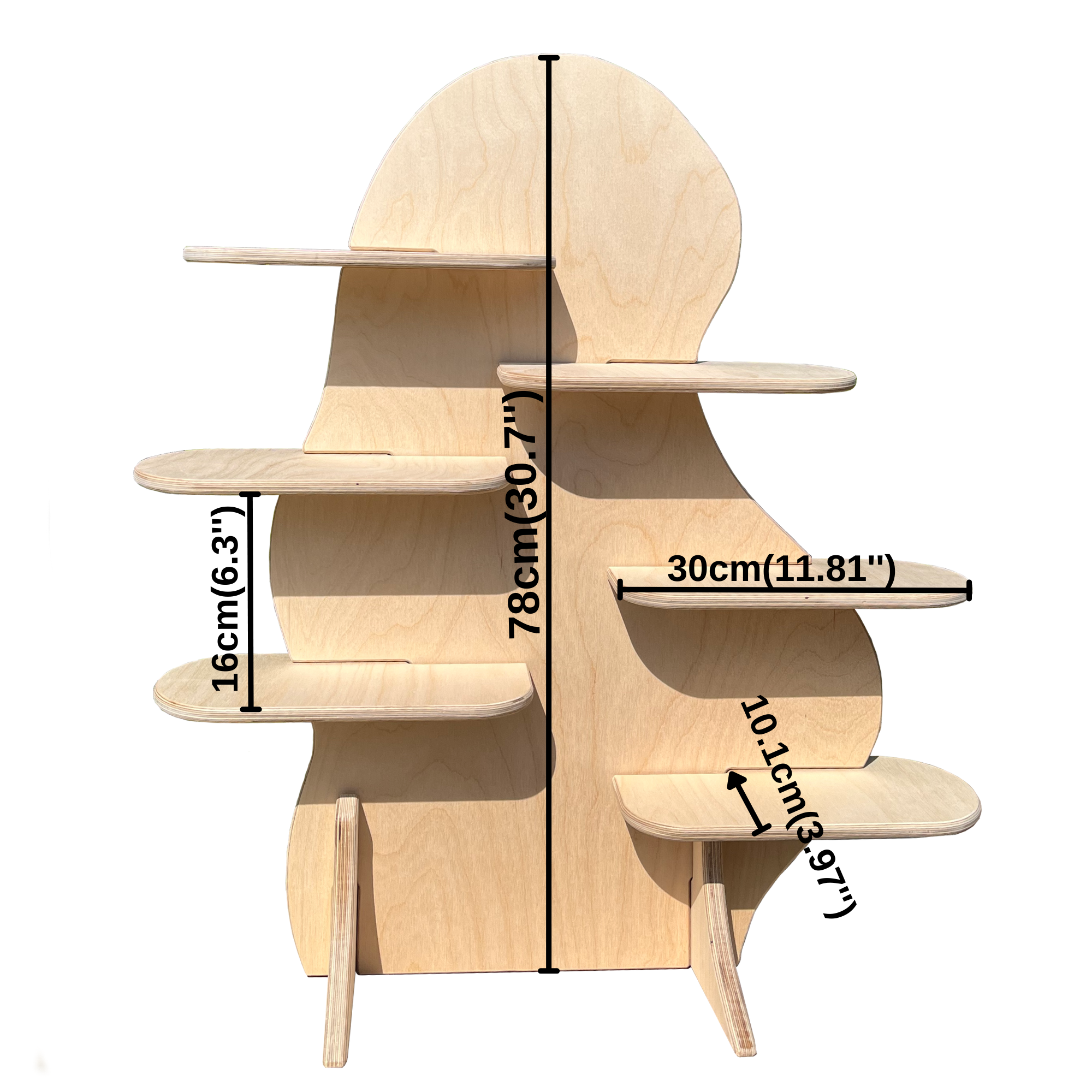 Eccentric Portatif Ahşap Masaüstü Ürün Teşhir Standı