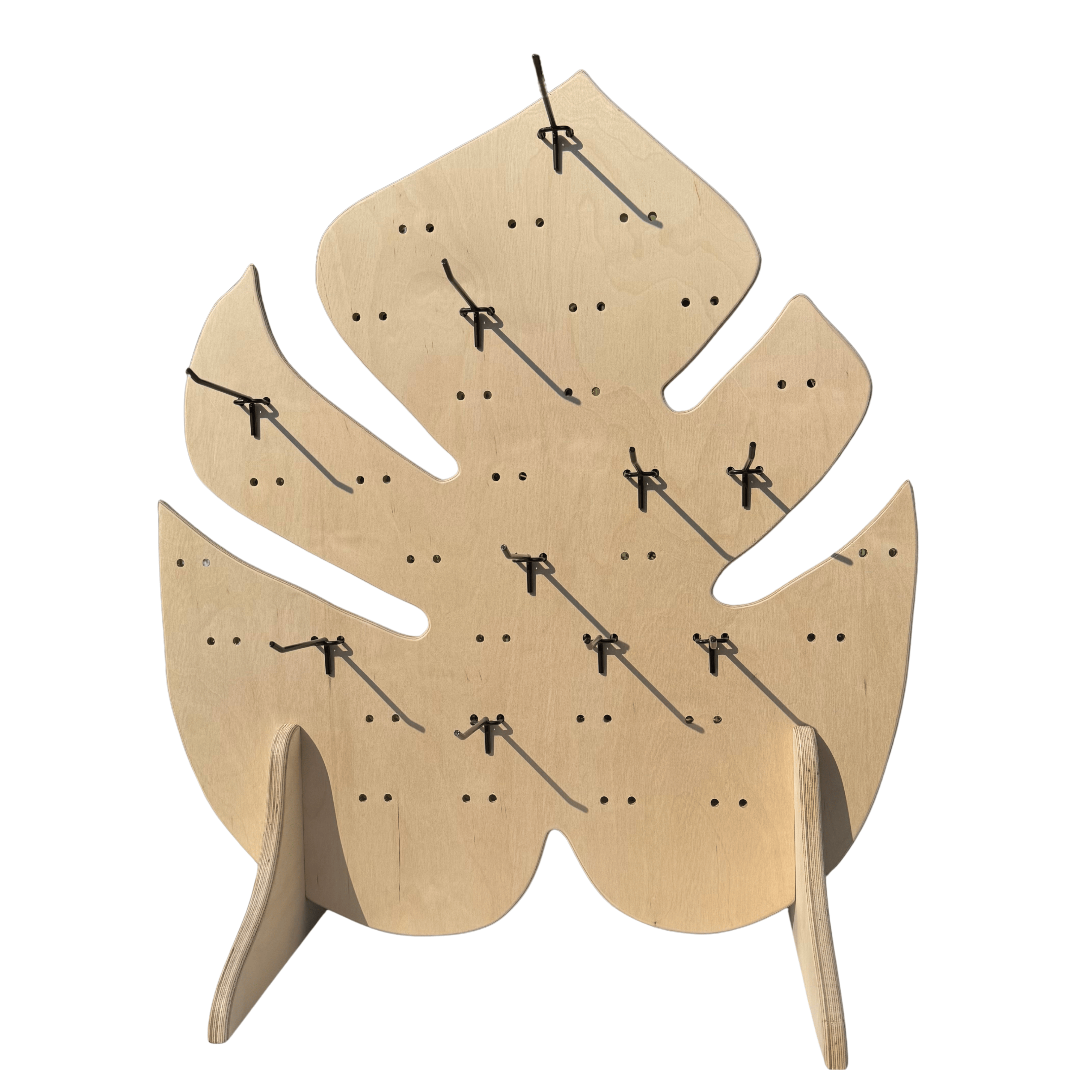 Monstera Pegboard Masaüstü Ürün Teşhir Standı + Metal Askılar