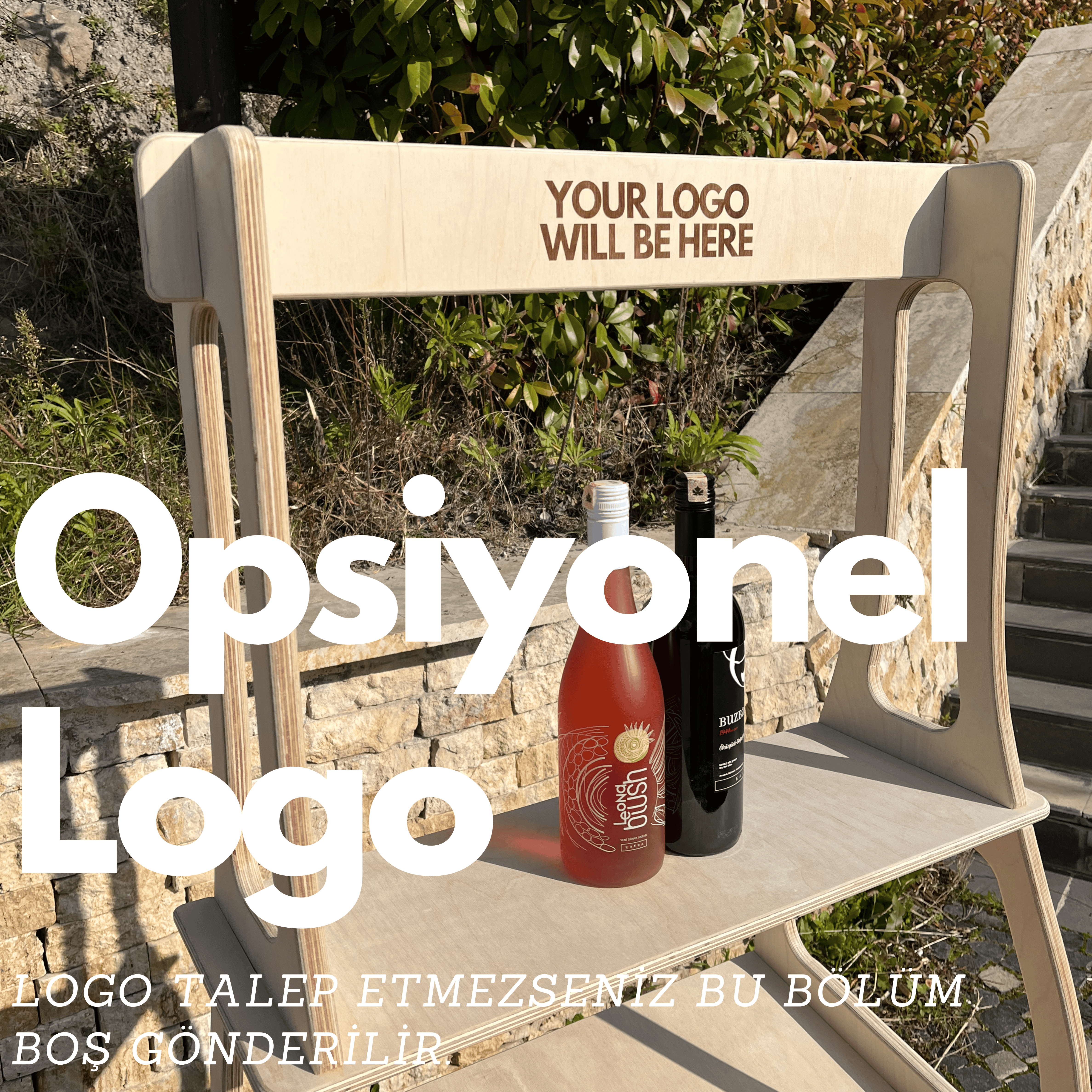 Wine Portatif Ahşap Şarap Standı – Zemin Ürün Teşhir Rafı, Pop-Up & Market Şarap Standı