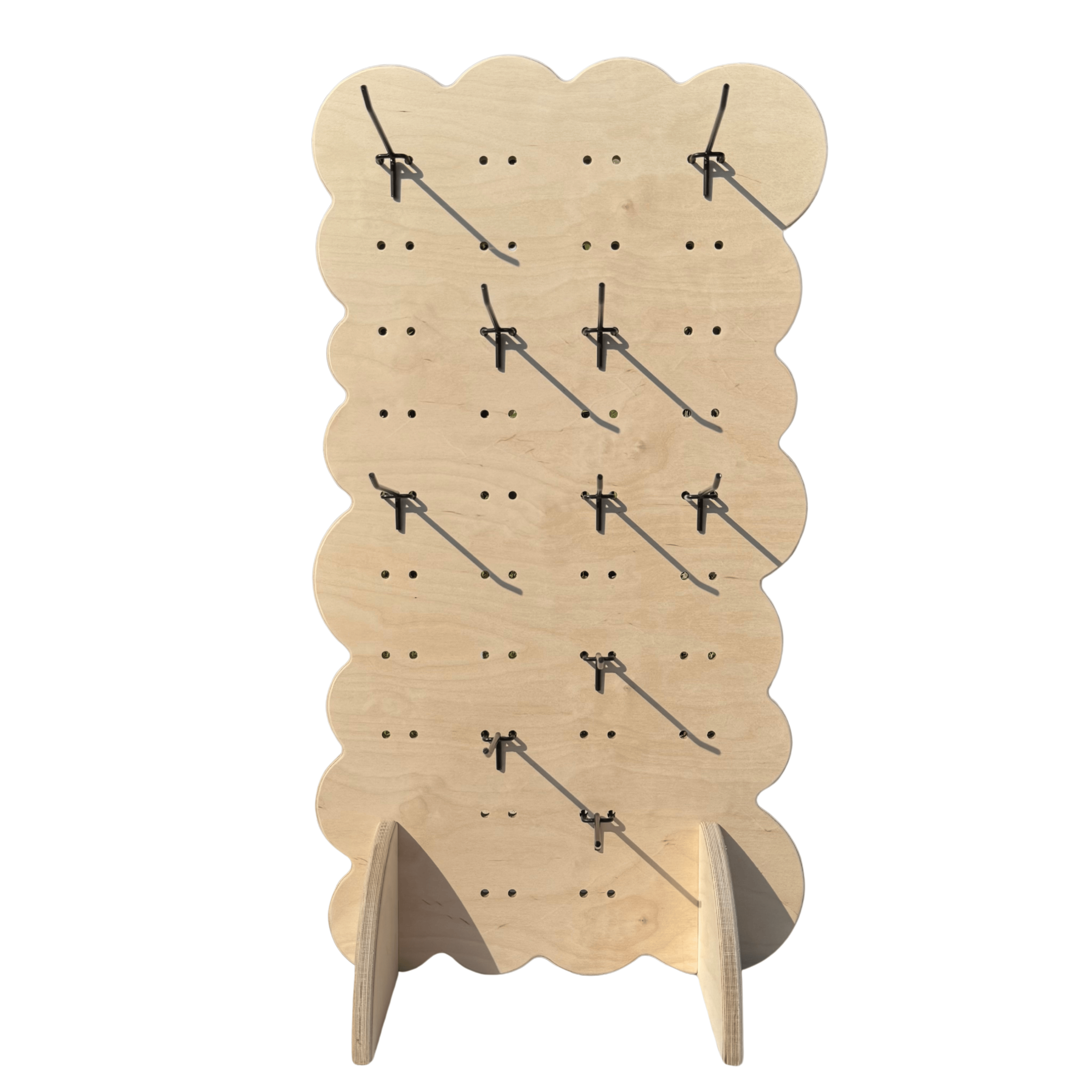 Biscuit Pegboard Masaüstü Ürün Teşhir Standı + Metal Askılar