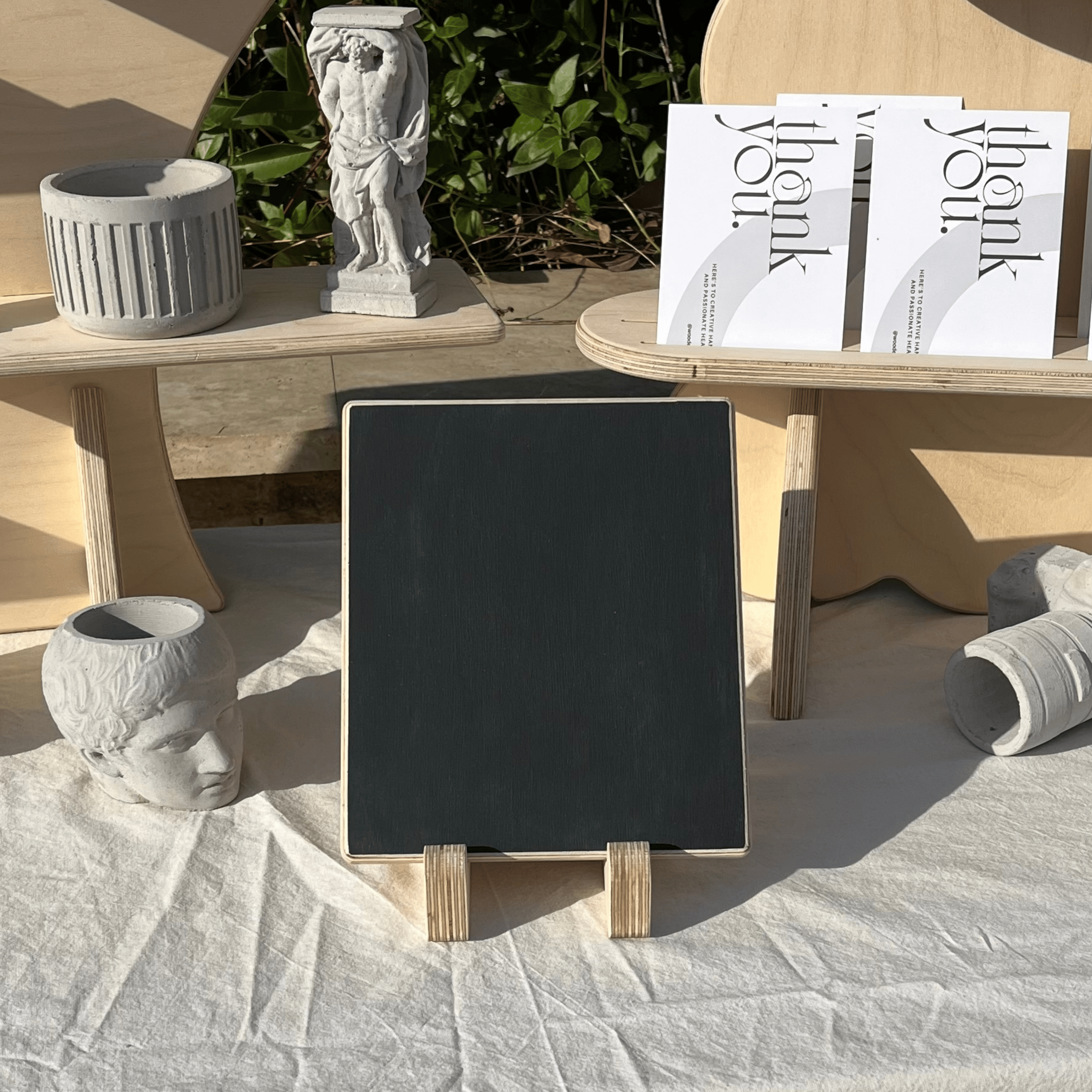 Portatif Masaüstü Kara Tahta | Küçük İşletmeler İçin Ahşap Yazı Panosu