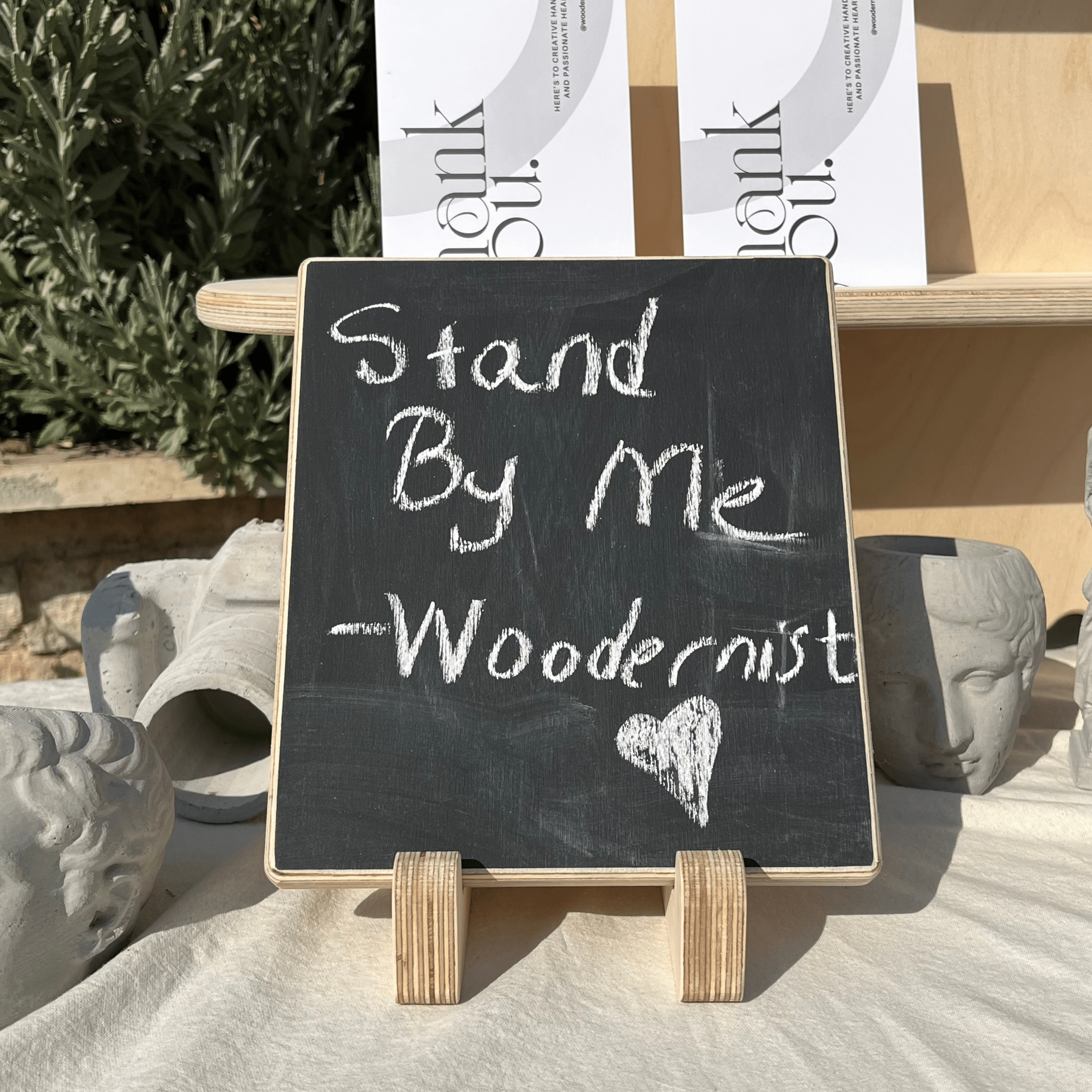 Portatif Masaüstü Kara Tahta | Küçük İşletmeler İçin Ahşap Yazı Panosu