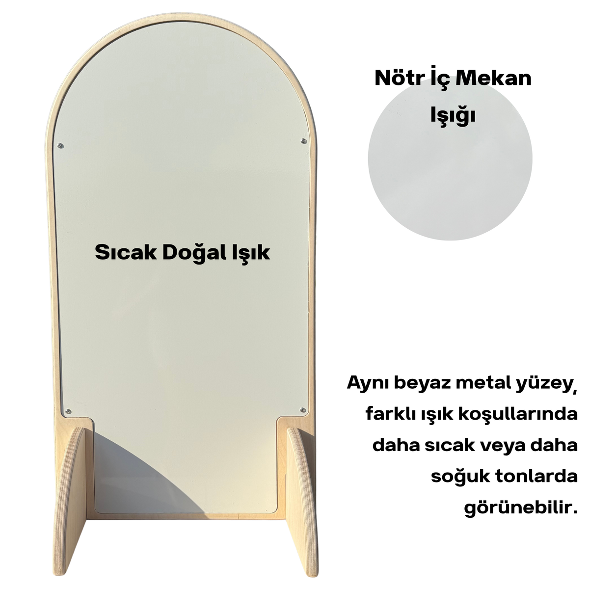 Greebi Ahşap Magnet Sergileme Standı | Beyaz Metal Yüzey