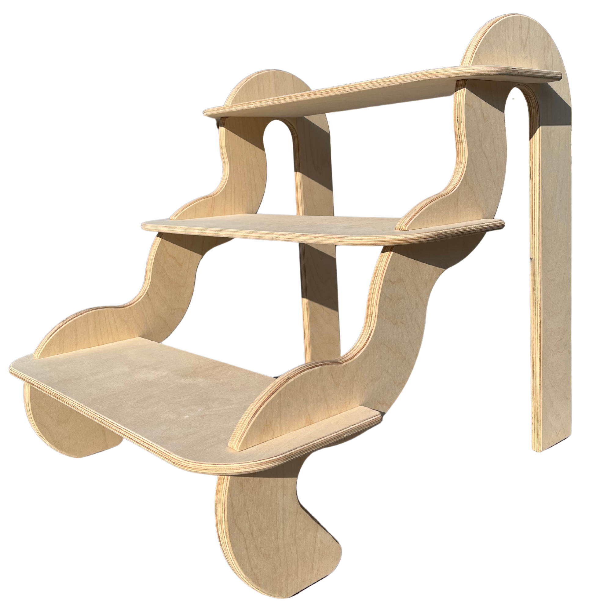 Wavy Gradual Portatif Ahşap Masaüstü Ürün Teşhir Standı