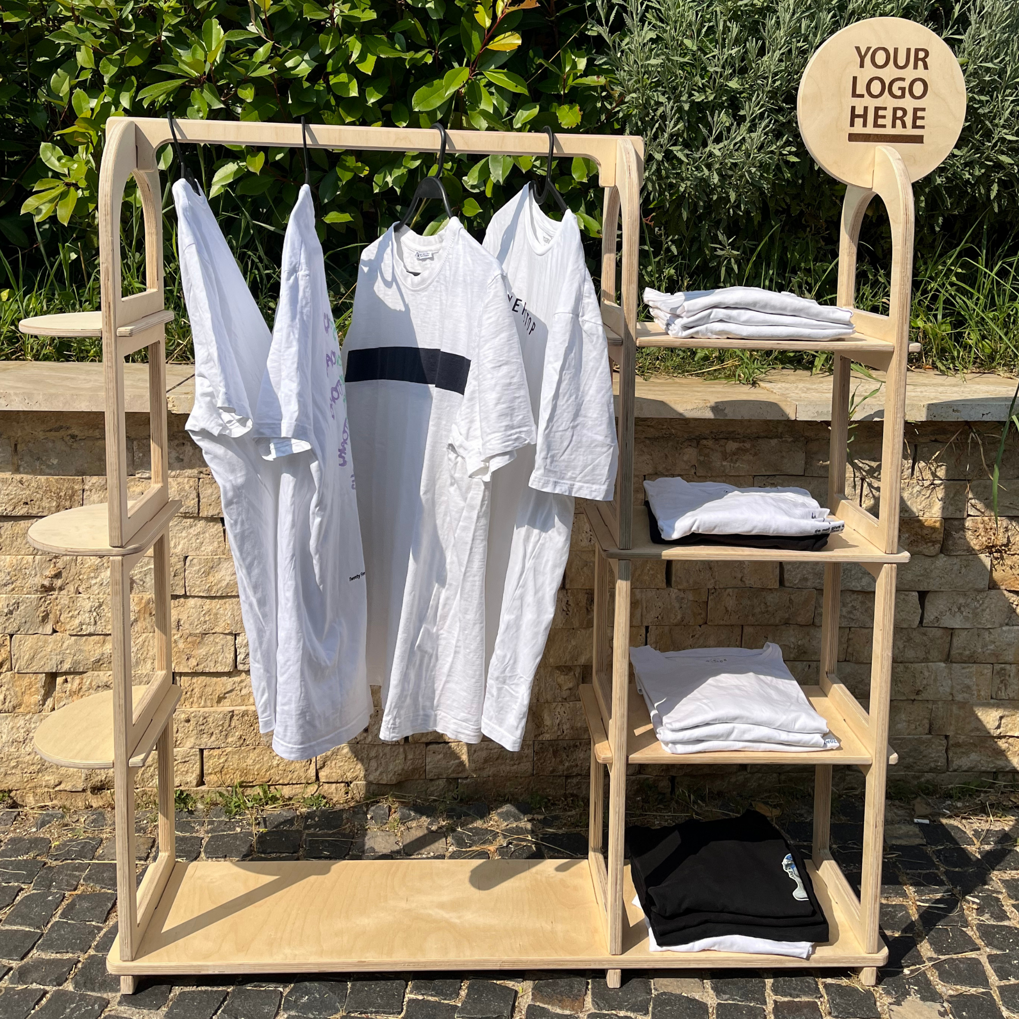 Clothy Portatif Ahşap Zemin/Masaüstü Ürün Teşhir Standı