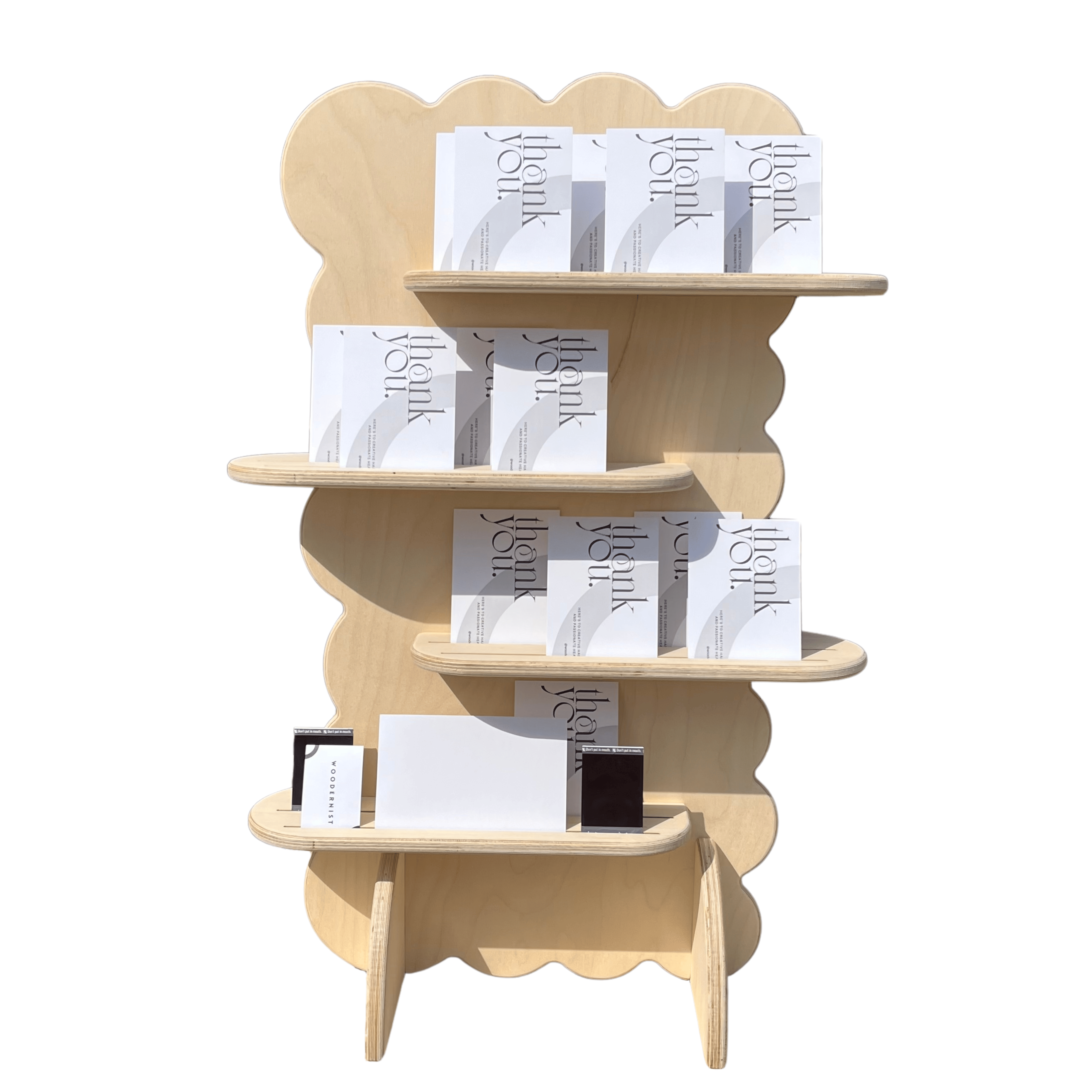 4-Tier Slottie Portatif Ahşap Masaüstü Ürün Teşhir Standı