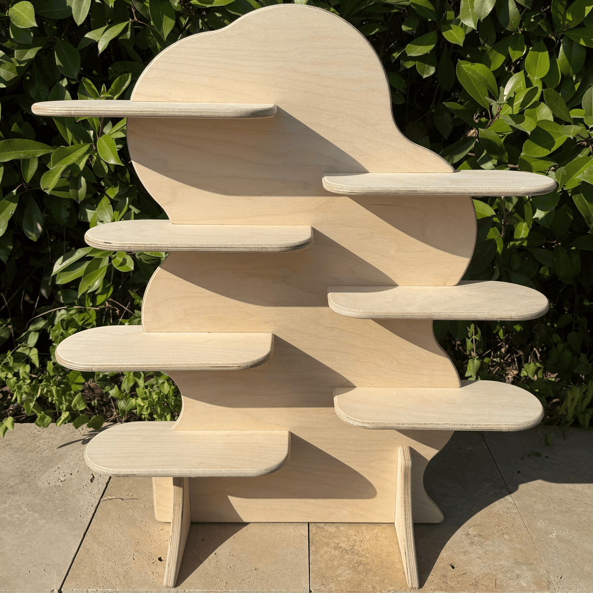Asymmetrical Wavy Portatif Ahşap Masaüstü Ürün Teşhir Standı
