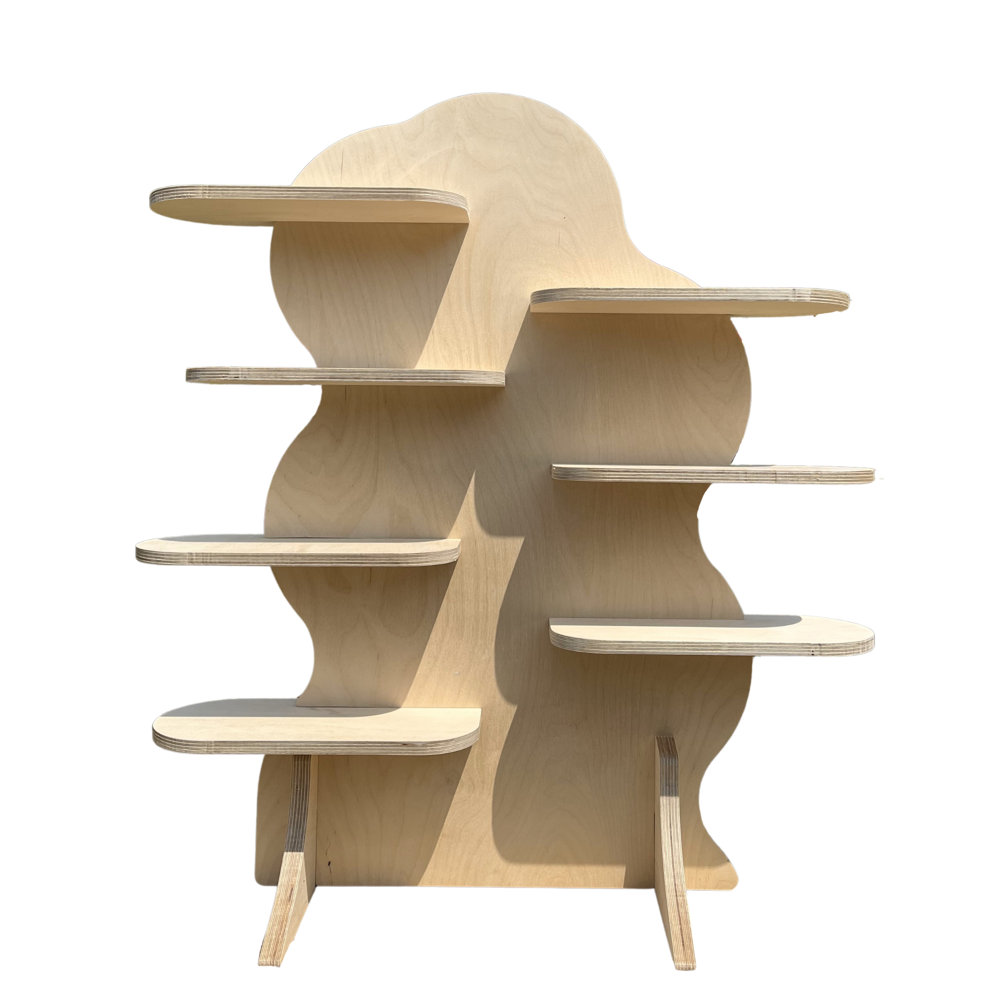 Asymmetrical Wavy Portatif Ahşap Masaüstü Ürün Teşhir Standı