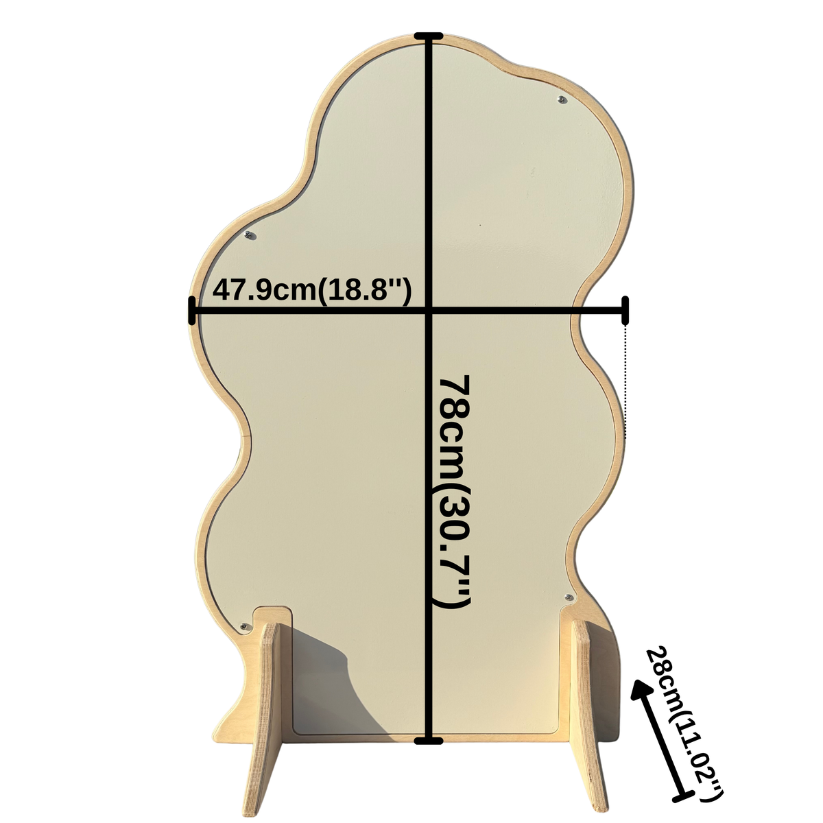Asymmetrical Wavy Ahşap Magnet Sergileme Standı | Beyaz Metal Yüzey