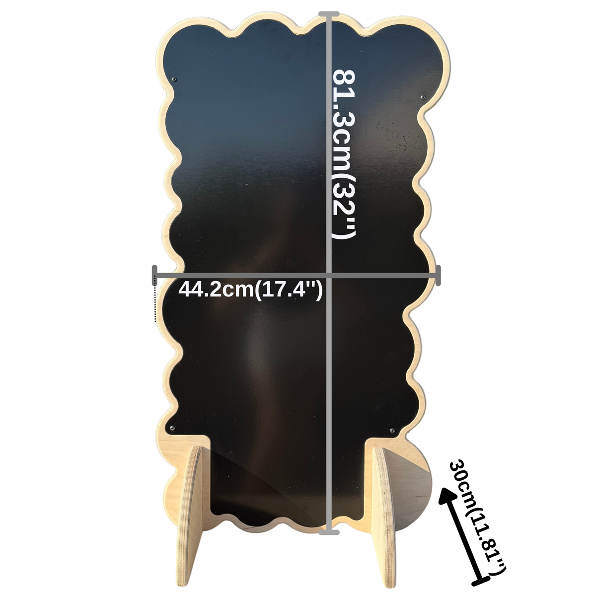 Biscuit Ahşap Magnet Sergileme Standı | Siyah Metal Yüzey