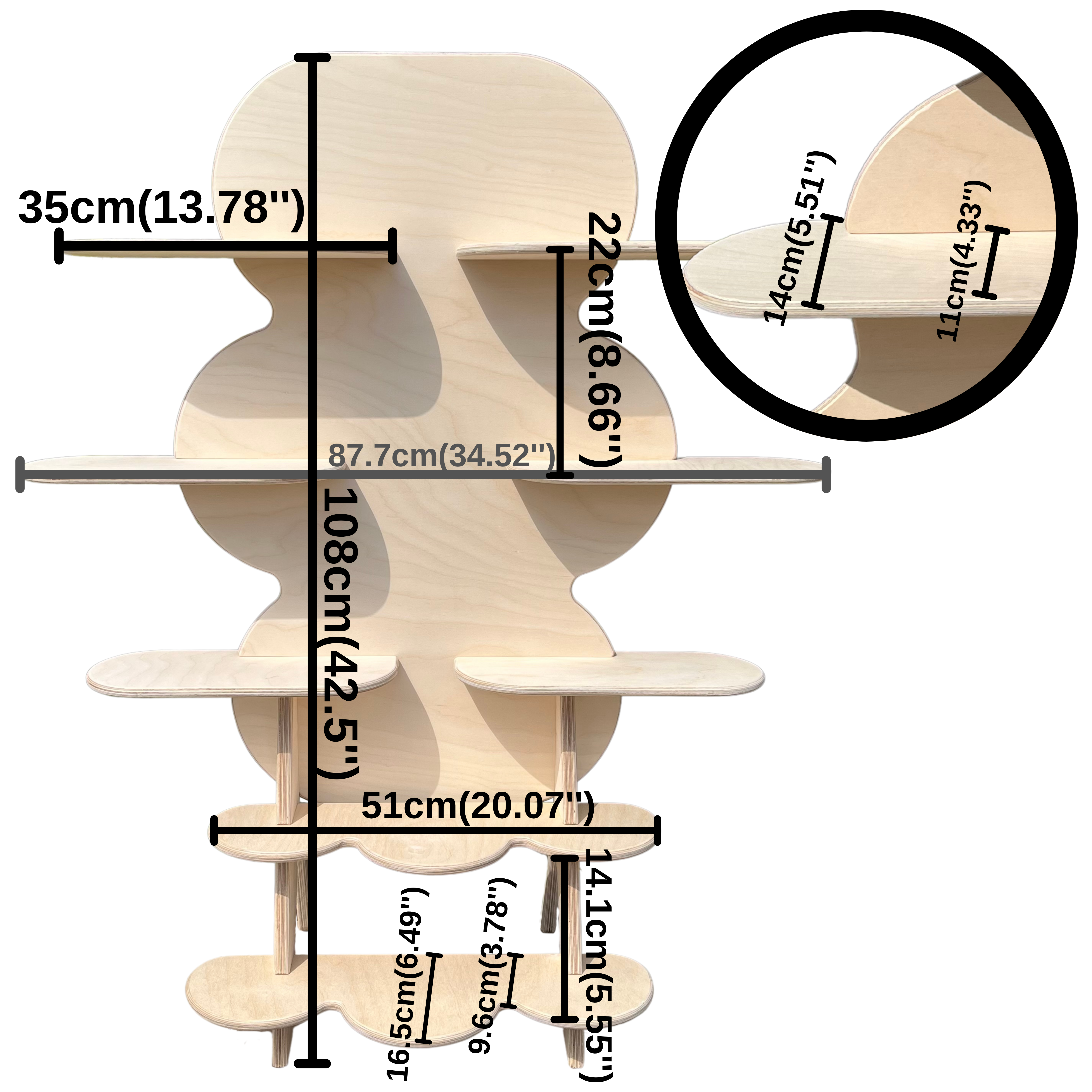 Wibbly Portatif Ahşap Masaüstü Ürün Teşhir Standı